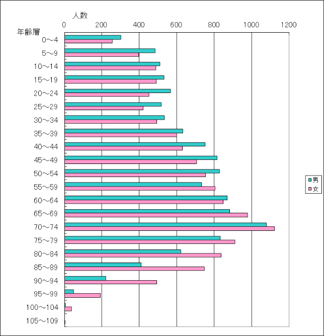 令和5年12月末日人口ピラミッド