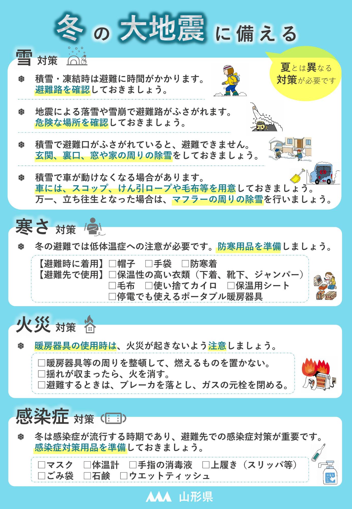 冬期チラシ(冬の大地震に備える)