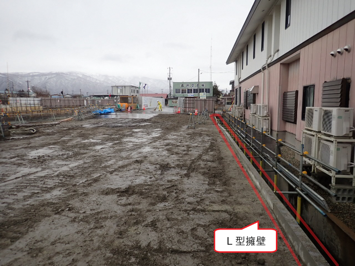 L型擁壁設置