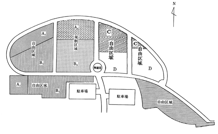 長井市霊園地図のイラスト