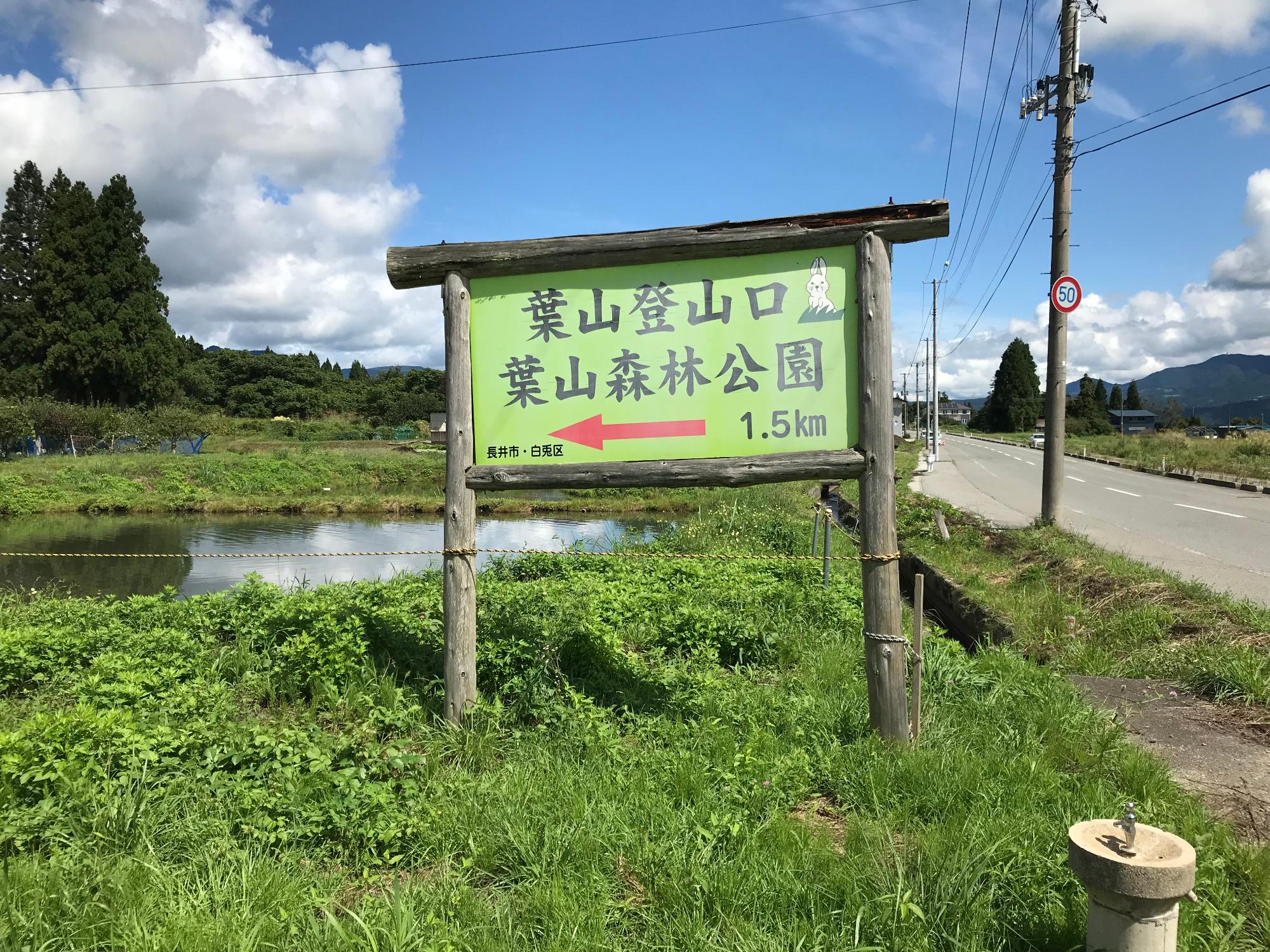 一般道から葉山森林公園への看板