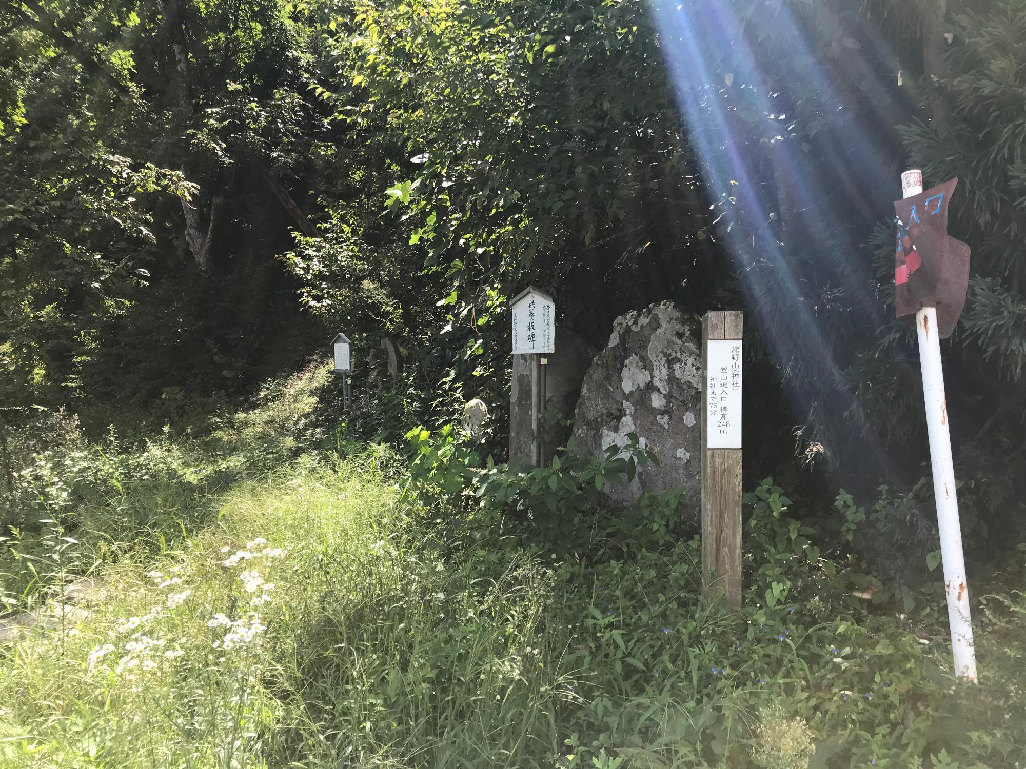 県道沿いの登山口