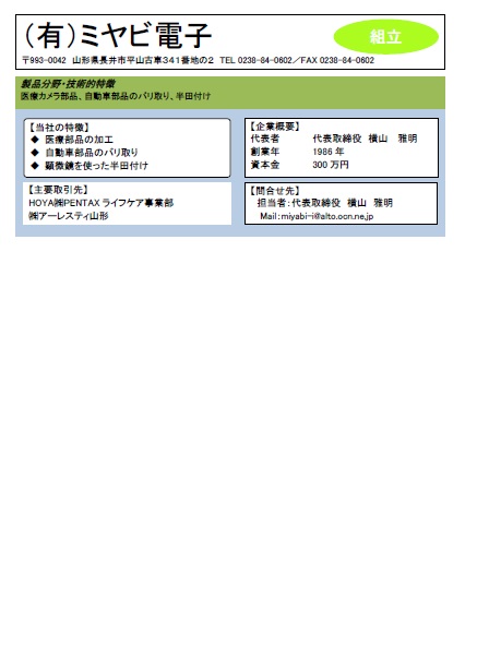 ミヤビ電子の詳細情報