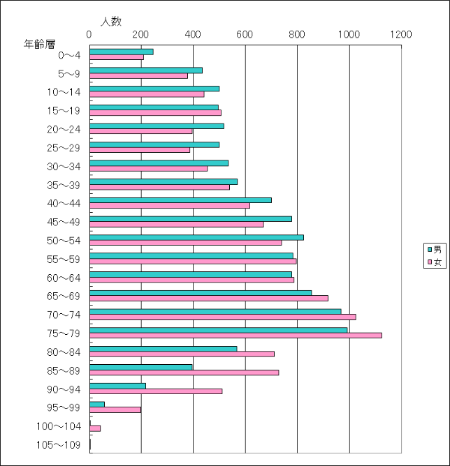 令和7年12月末日人口ピラミッド
